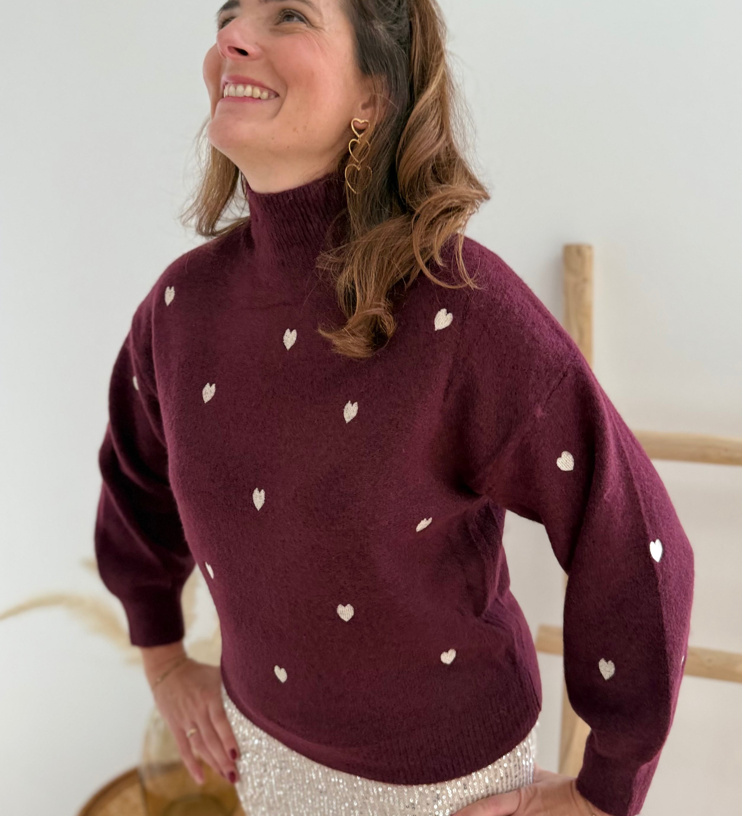 Rollkragenpullover Hearts