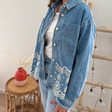 Jeansjacke Denim Broderie