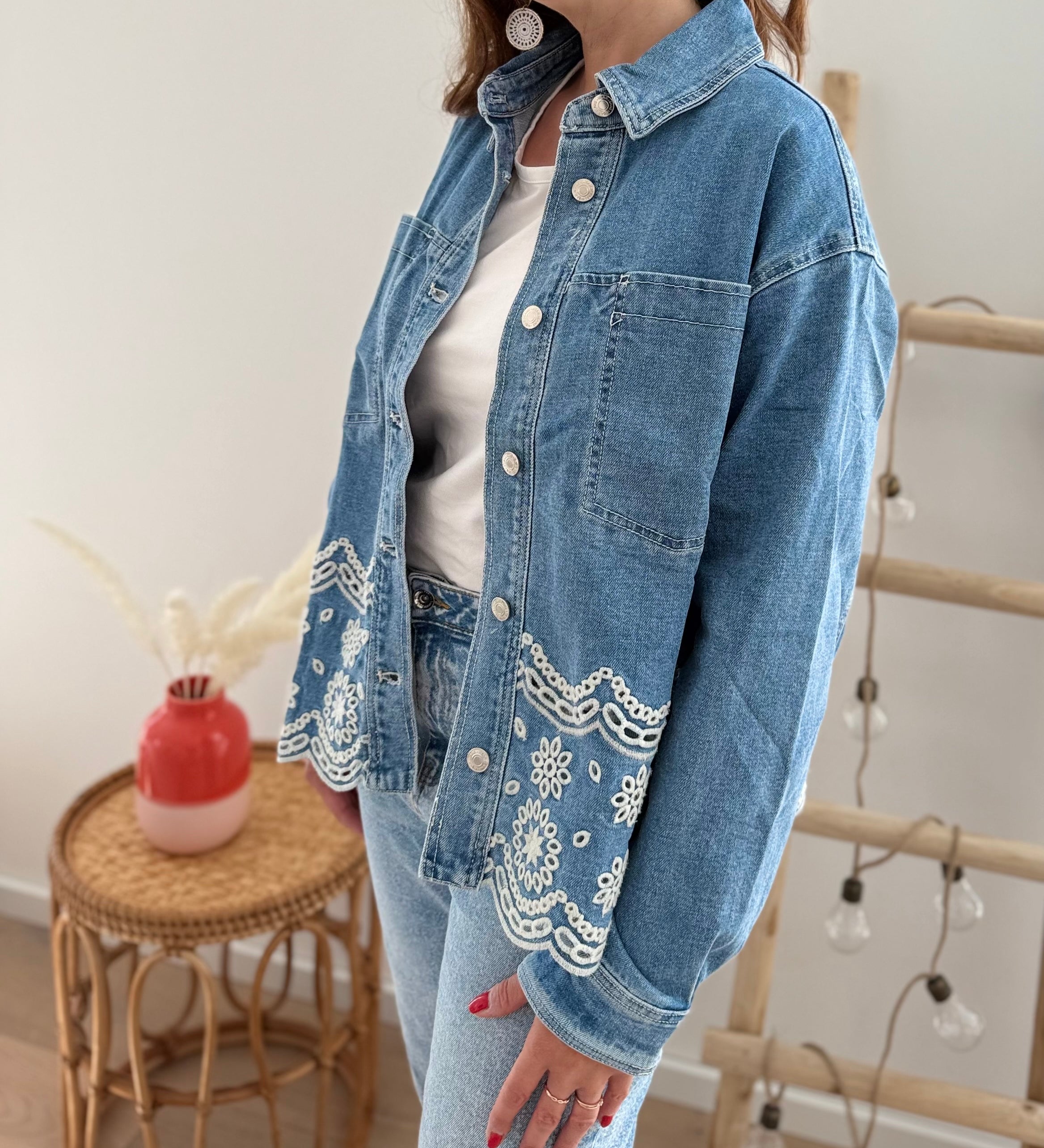 Jeansjacke Denim Broderie