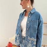 Jeansjacke Denim Broderie