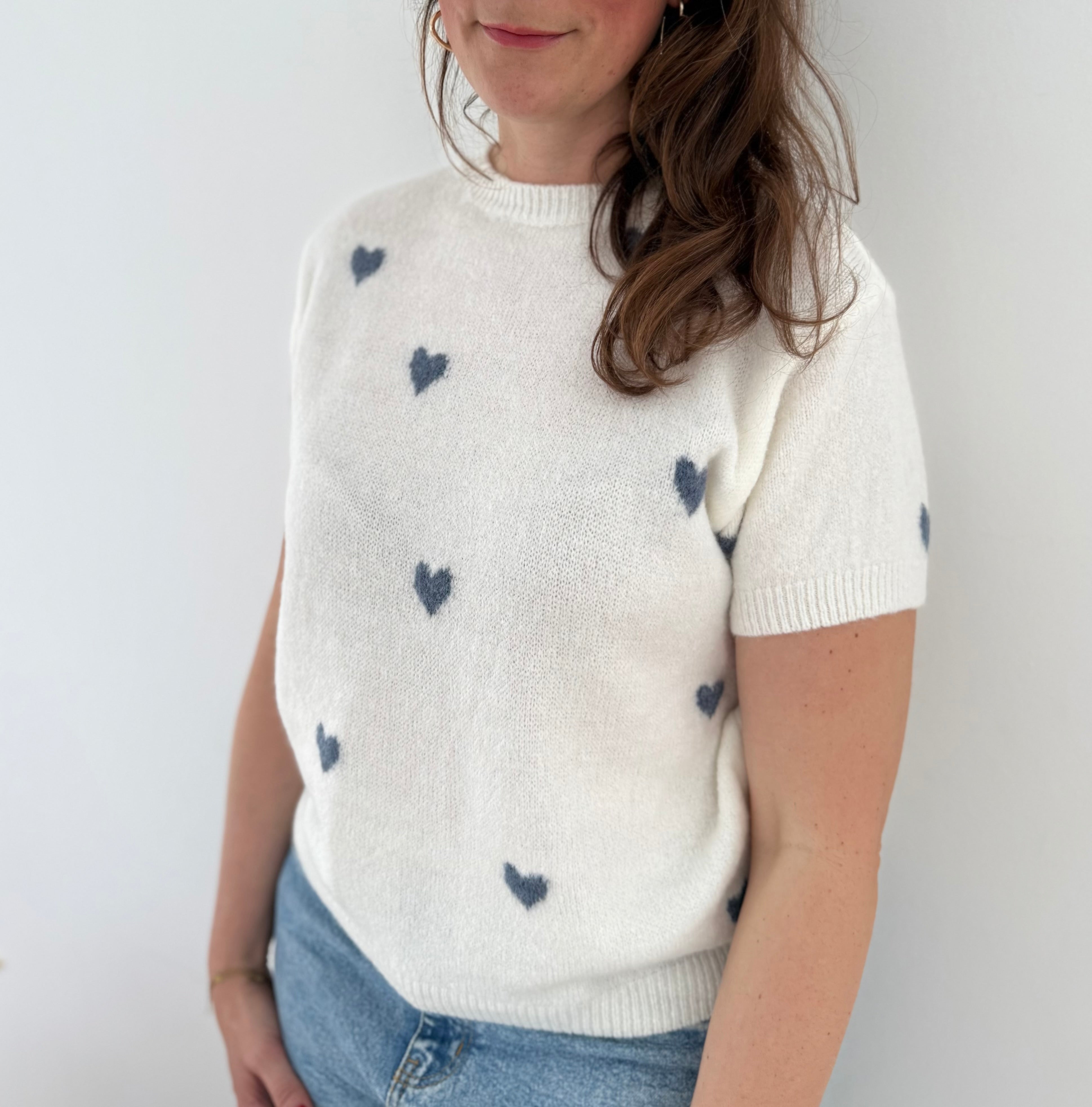 Kurzarm Pullover Little Hearts - Verschiedene Farben