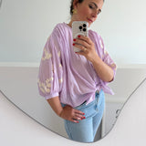 Bluse Light Flowers - Boheme Bluse in flieder